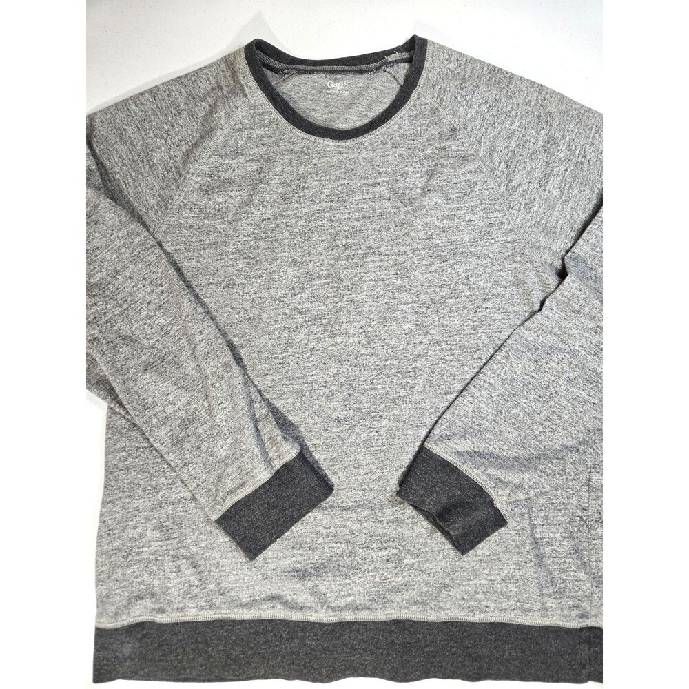 Gap Mens Large Washed Gray French Terry Crewneck Pullover Sweatshirt Cotton